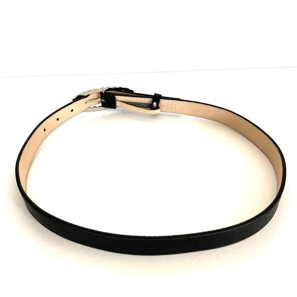 Women's Faux Leather Belt Size S Black 1